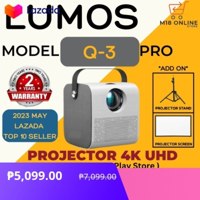 Projector Q3 【9.9 Mega Sale⚡🎉】LUMOS Q3 Pro Android Projector 4K UHD Resolution Built ...