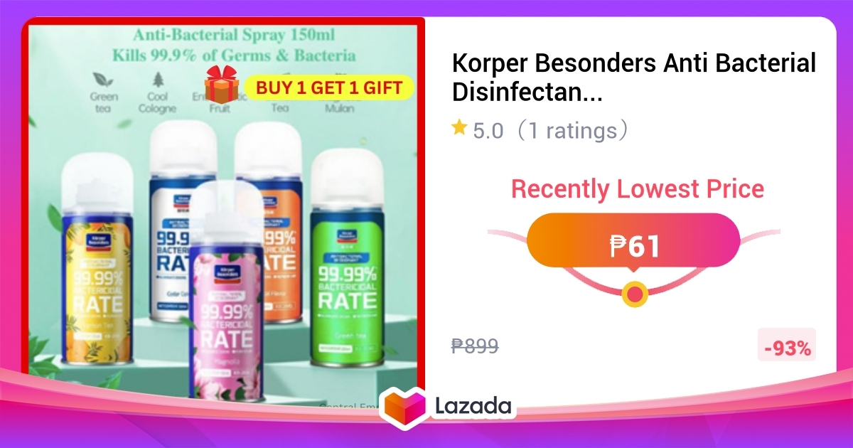 Korper Besonders Anti Bacterial Disinfectant Spray Air Freshener Kills