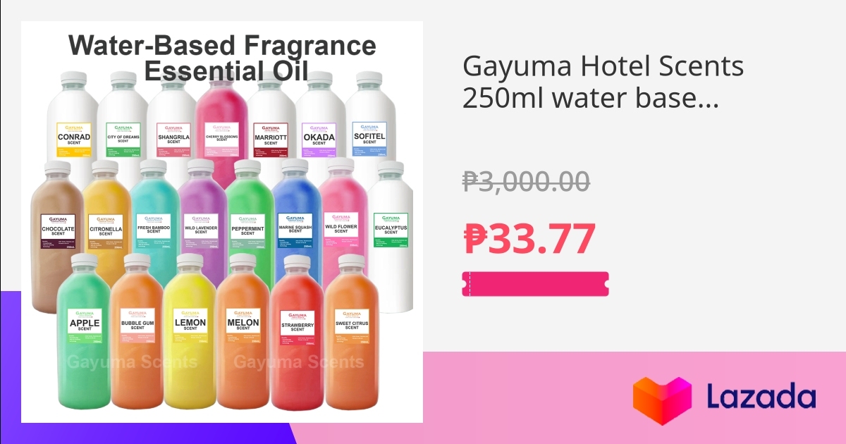 Gayuma Hotel Scents 250ml water based fragrance essential oil air