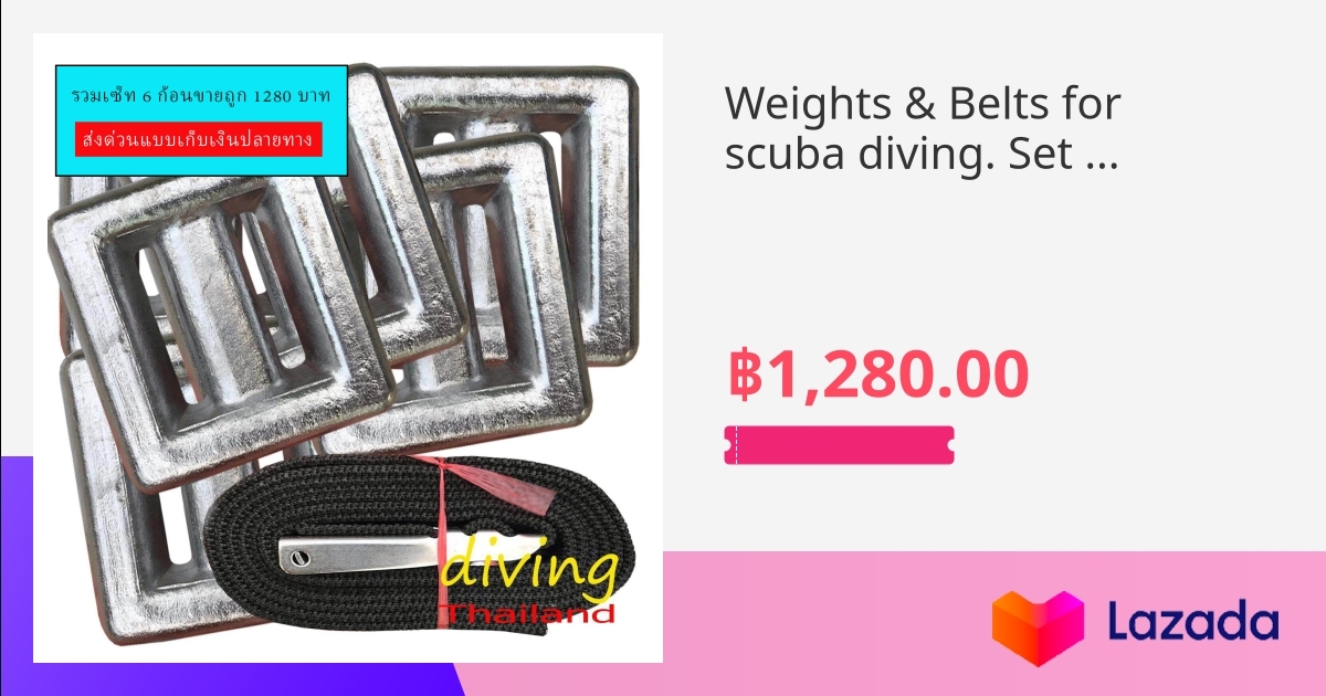 Weights & Belts for scuba diving. Set 6 pieces. Total weight 6 Kg.Lead