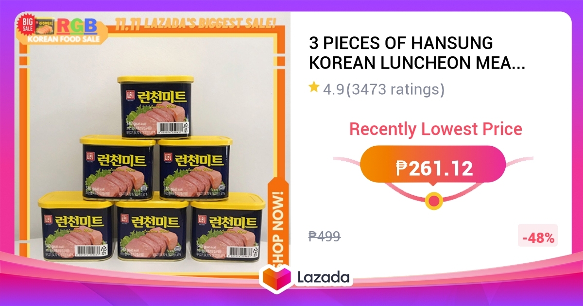 3 PIECES OF HANSUNG KOREAN LUNCHEON MEAT Expiration 04/2025