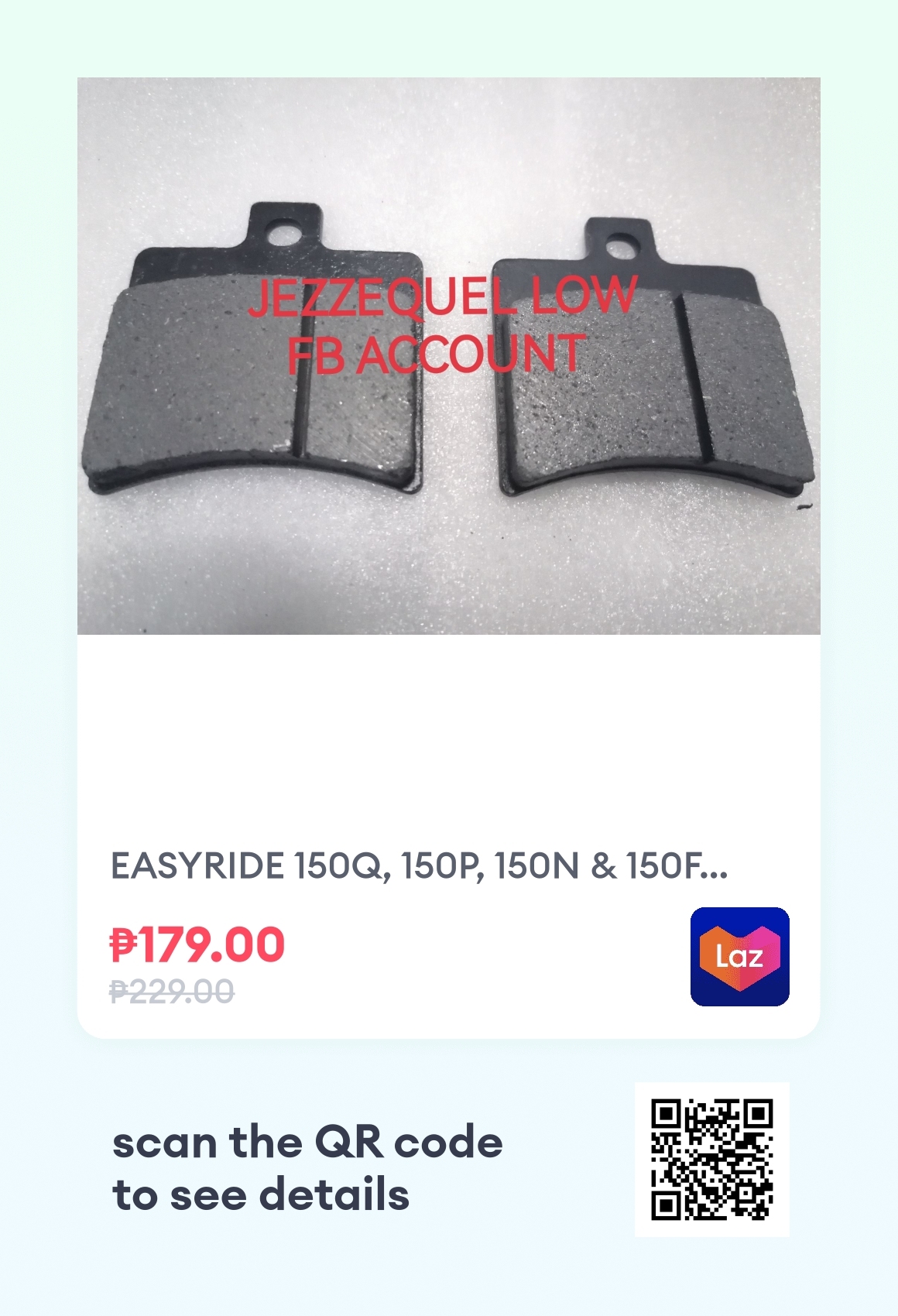 EASYRIDE 150Q, 150P, 150N & 150FI REAR BREAKPAD JAPAN MADE HARD ...