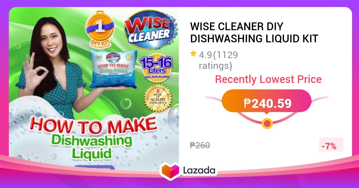 WISE CLEANER DIY DISHWASHING LIQUID KIT