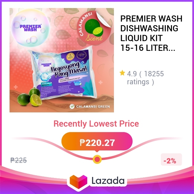 PREMIER WASH DISHWASHING LIQUID KIT 15-16 LITERS YIELD