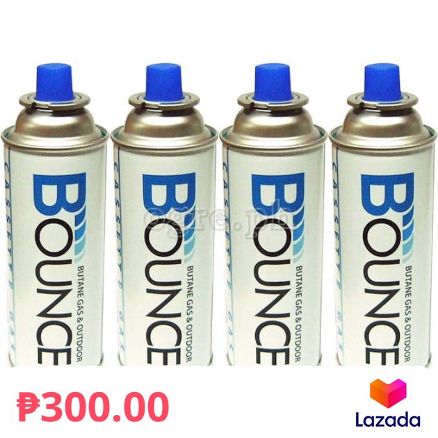 Bounce LG250 Butane Gas 250g Nozzle Type CRV Cartridge 4Pack