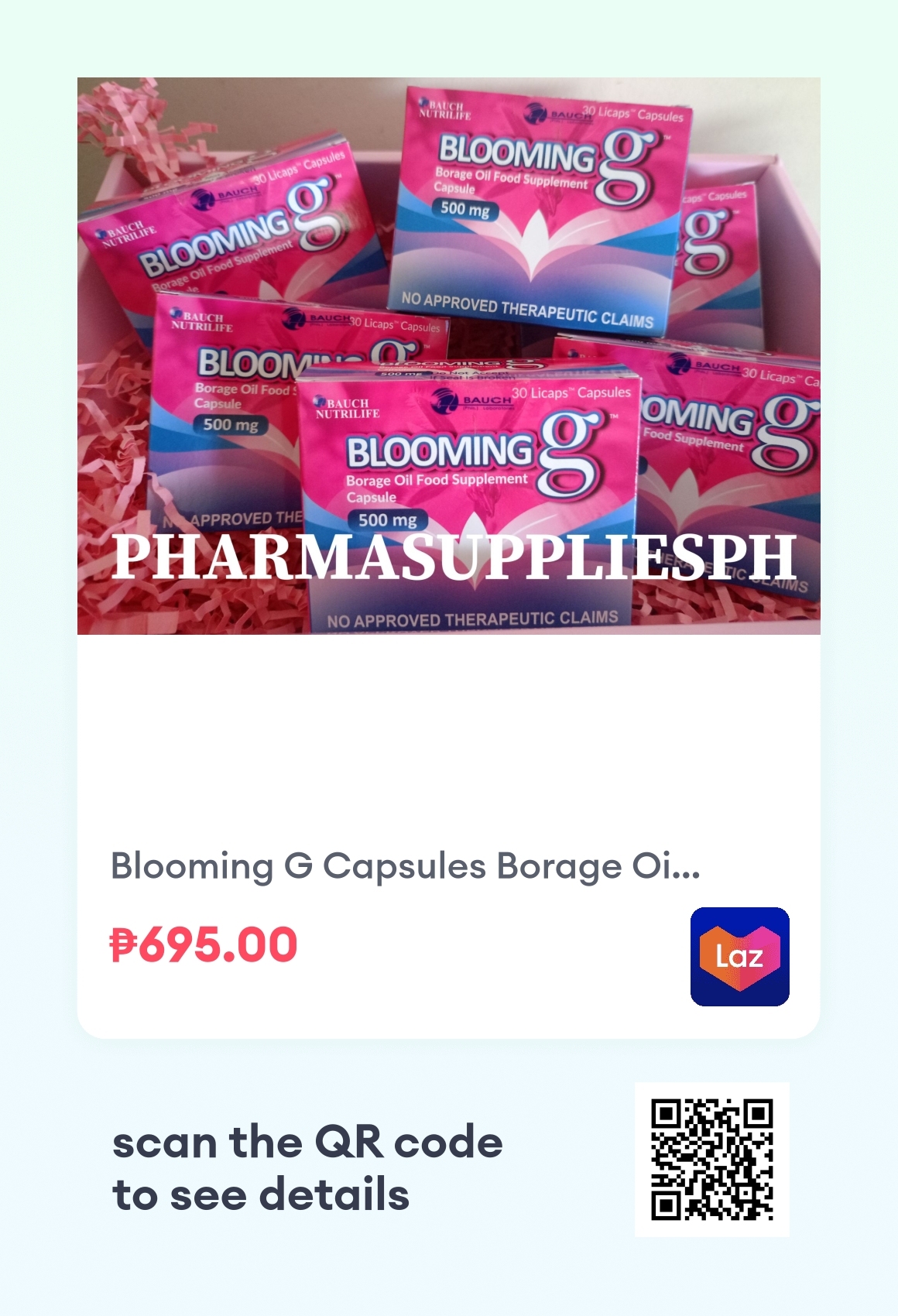 Blooming G Capsules Borage Oil 500mg 1 Box