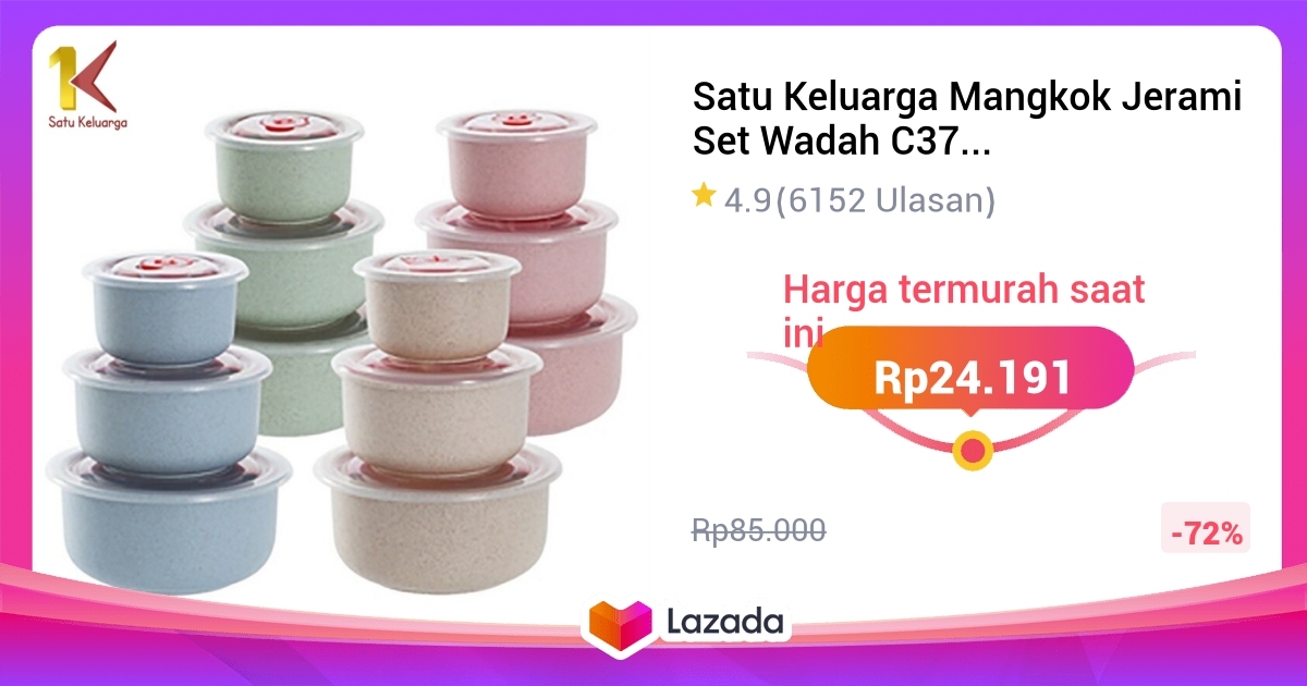 Satu Keluarga Mangkok Jerami Set Wadah C Mangkok Makan Wheat Straw