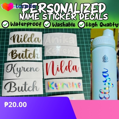 Custom Name Sticker Vinyl Decal Waterproof Personalized for Tumbler ...