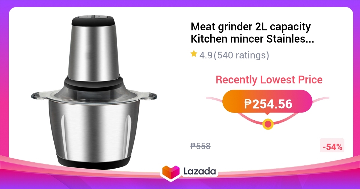 Meat Grinder L Capacity Kitchen Mincer Stainless Steel Blade