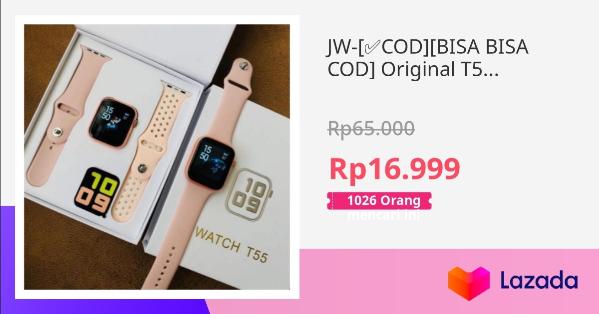 JW-[ COD][BISA BISA COD] Original T55 (2 tali) Smartwatch Bluetooth ...