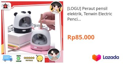 LOGU Peraut Pensil Elektrik Tenwin Electric Pencil Sharpener Rautan