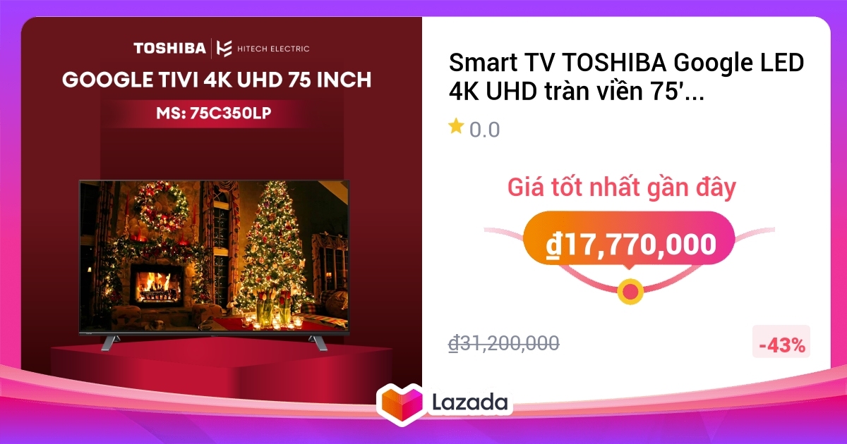 Smart TV TOSHIBA Google LED 4K UHD tràn viền 75'' 75C350LP - Tìm kiếm ...