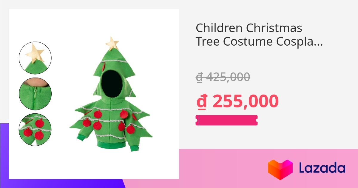 Children Christmas Tree Costume Cosplay Costume Clothes Cosplay Hooded