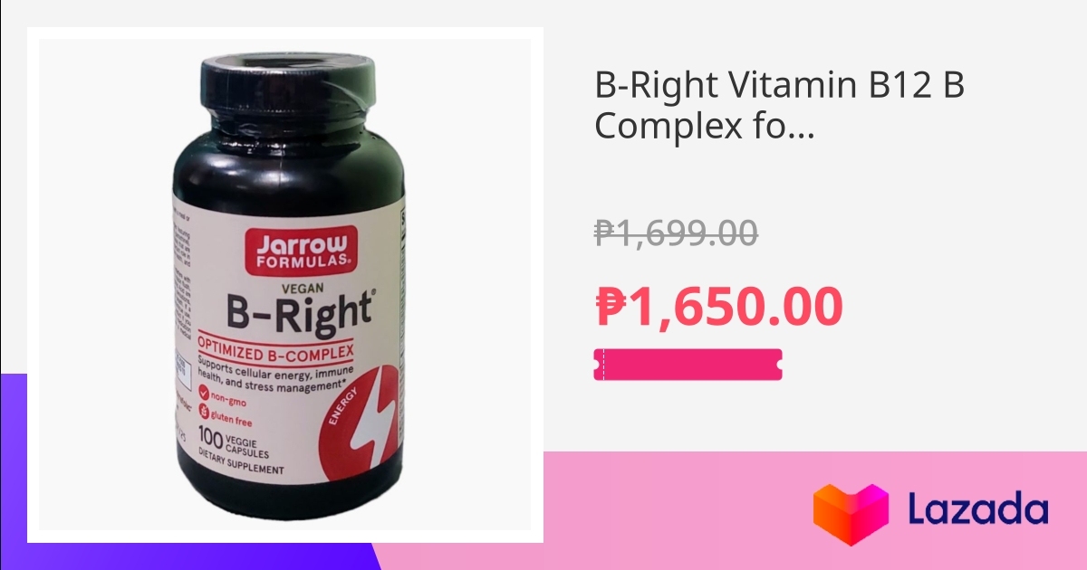 BRight Vitamin B12 B Complex for Enhanced Energy and Metabolism with