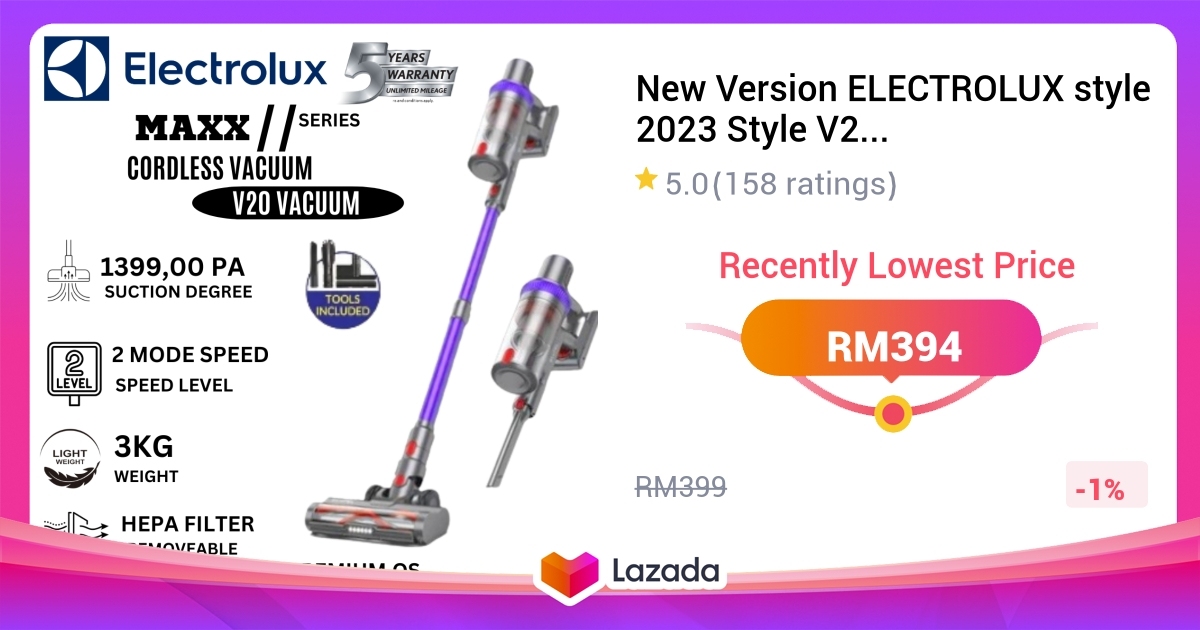 New Version ELECTROLUX style 2023 Style V20 Wireless Vacuum Cleaner