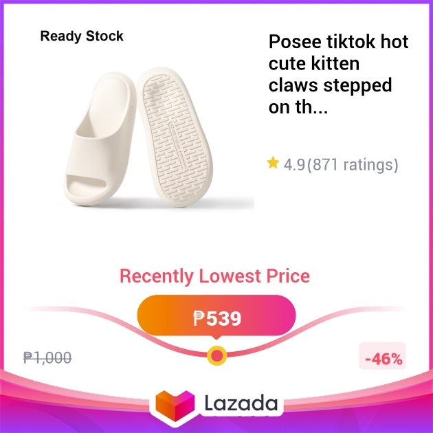 Posee tiktok hot cute kitten claws stepped on the poop feeling slippers