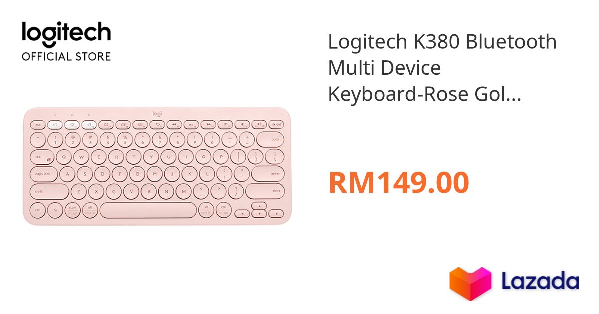Logitech K380 Bluetooth Multi Device KeyboardRose Gold (920009579)