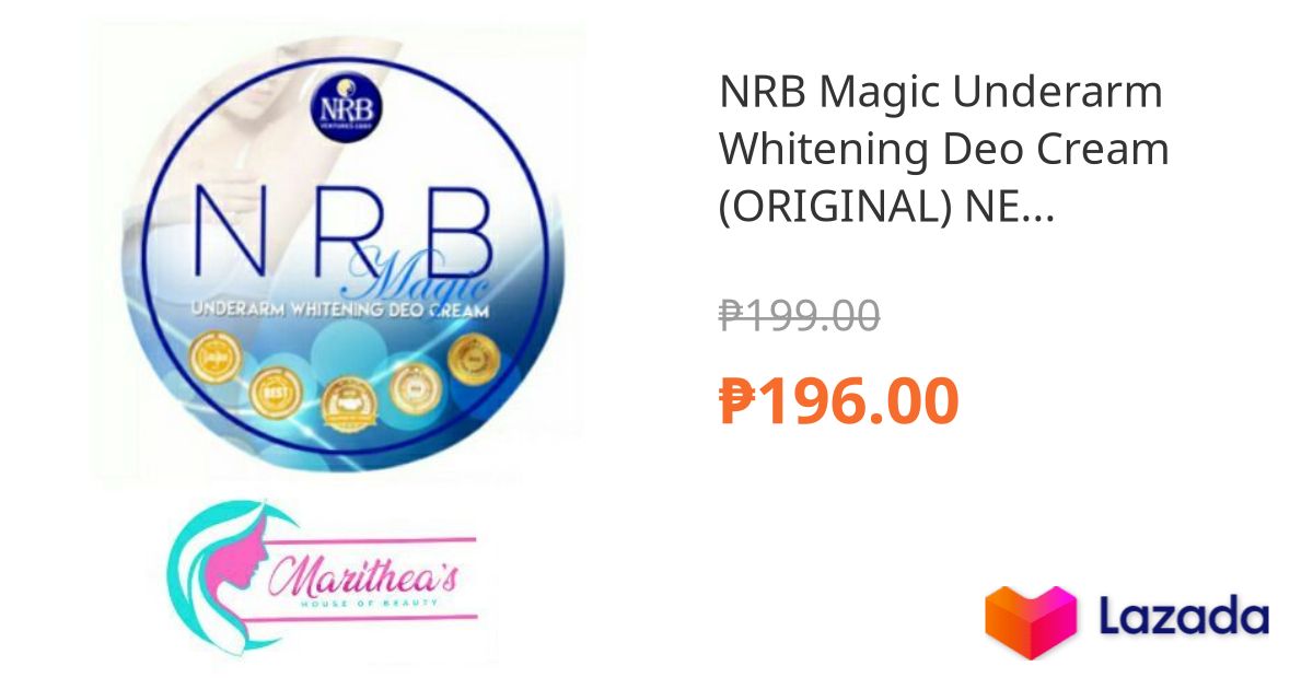 Nrb Magic Underarm Whitening Deo Cream Original New Packaging