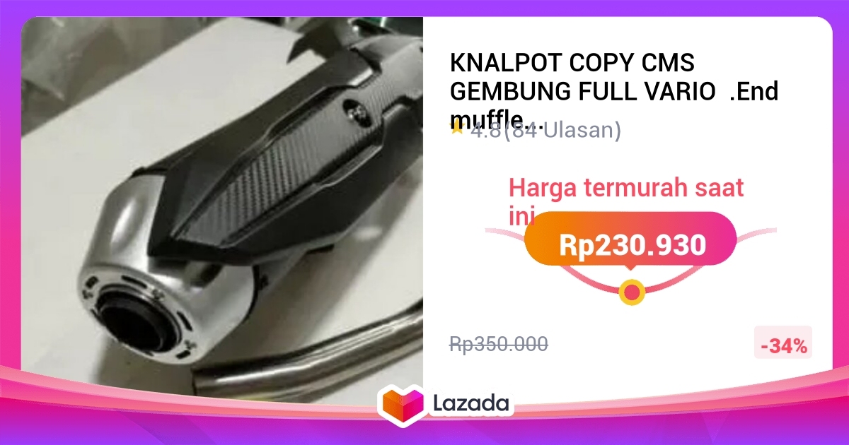 Knalpot Copy Cms Gembung Full Vario End Muffler Tameng Airblade