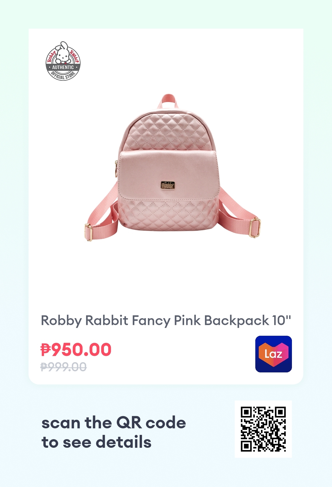 Robby Rabbit Fancy Pink Backpack 10