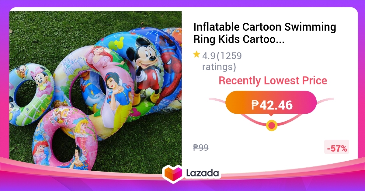 Inflatable Cartoon Swimming Ring Kids Cartoon Swimming Ring Salbabida ...