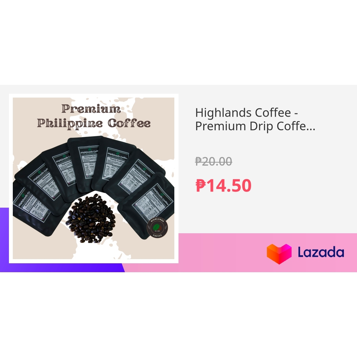 Highlands Dripper Highlands Coffee - Premium Drip Coffee (1pc)