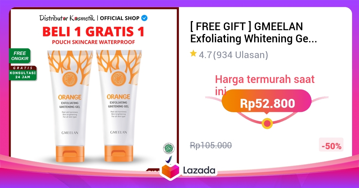 FREE GIFT GMEELAN Exfoliating Whitening Gel Orange Ekspoliasi Gel