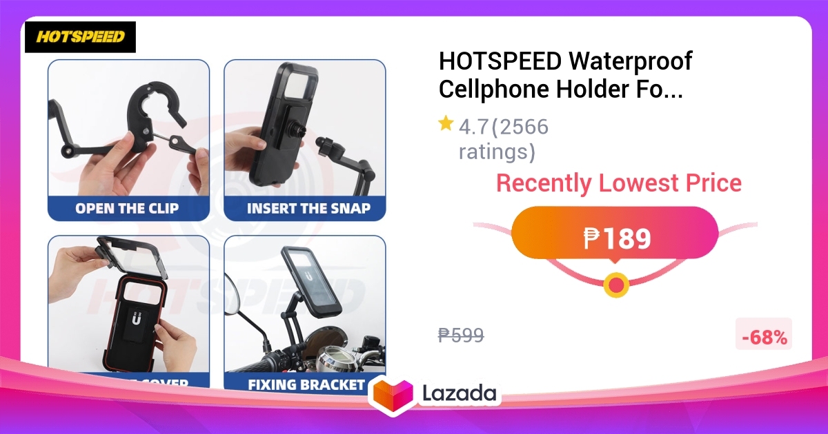 High Power Hardwire Waterproof Soft Case with M8 Motorcycle Mount for iPhone SE 2 (2020) (sku 53516)