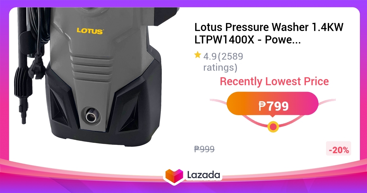 Lotus Pressure Washer 1.4KW LTPW1400X - Power Tools