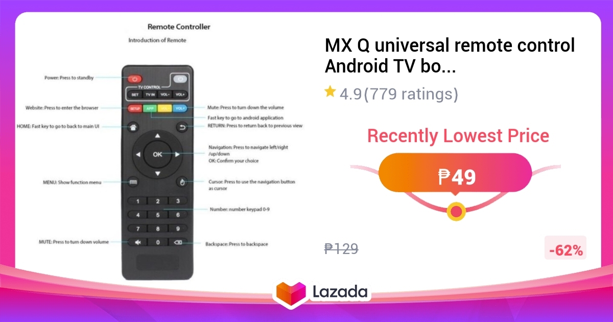 MX Q universal remote control Android TV box accessory, applicable to ...