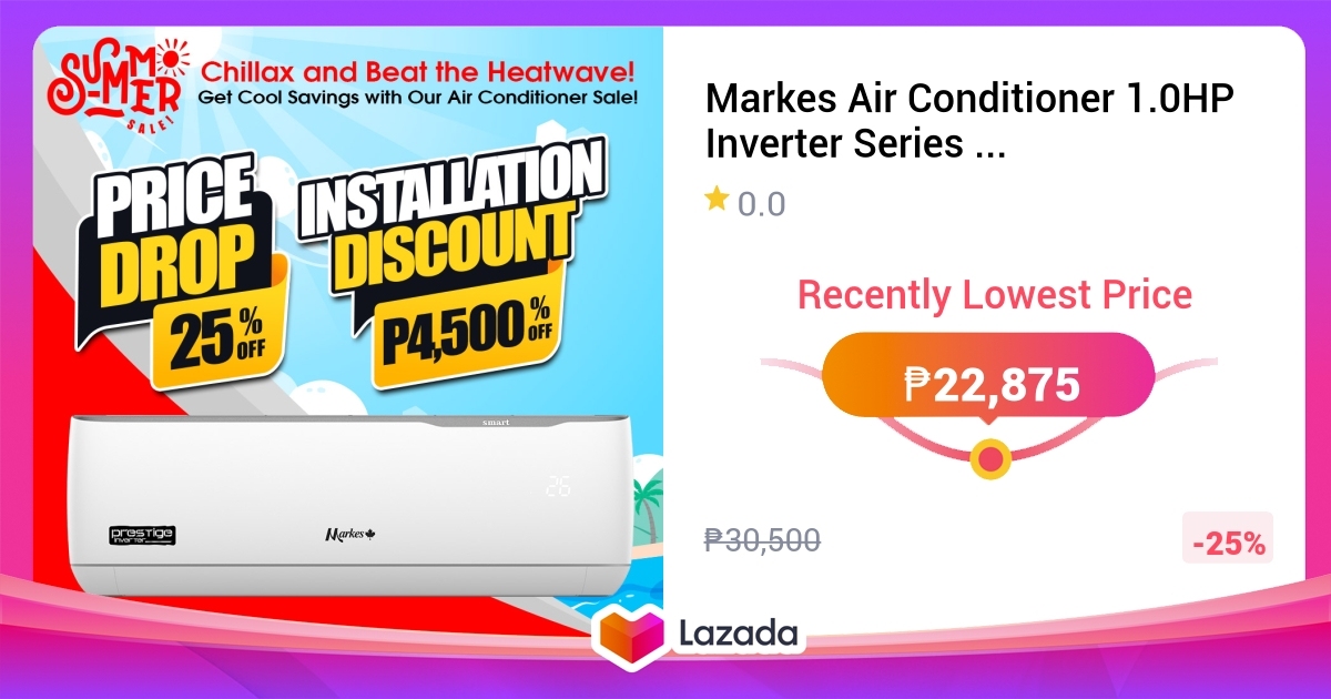 Markes Air Conditioner 1.0HP Inverter Series - Wall Split Type - MSWI ...