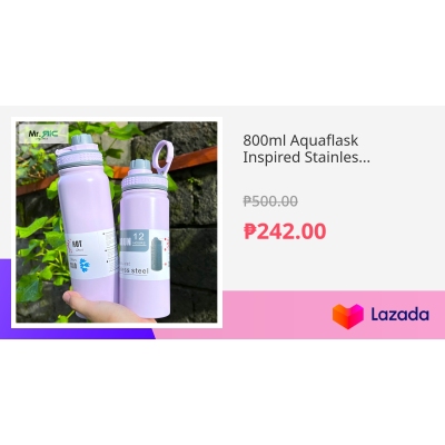 800ml Aquaflask Inspired Stainless Steel Double Wall Leak Proof Thermo ...