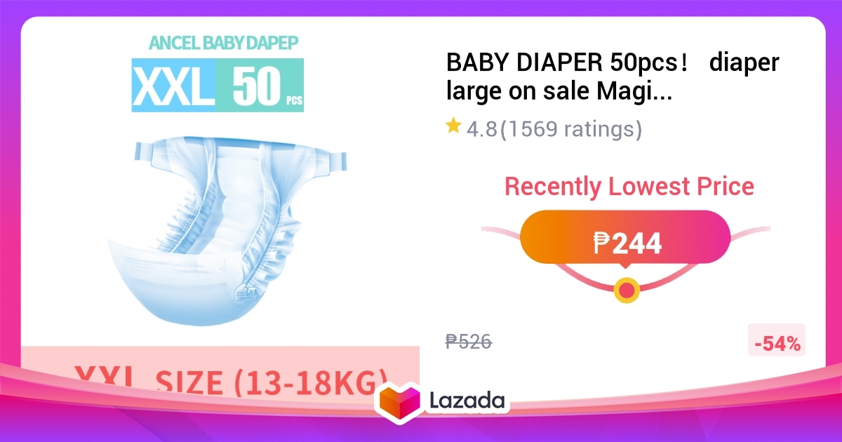 BABY DIAPER 50pcs！ diaper large on sale Magic Tape and Pullups/Pants