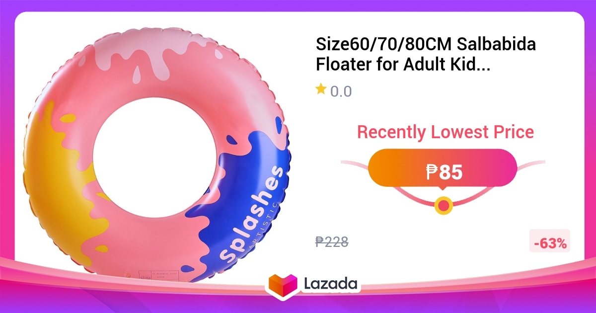 Size60/70/80CM Salbabida Floater for Adult Kids PVC Swimming Ring ...