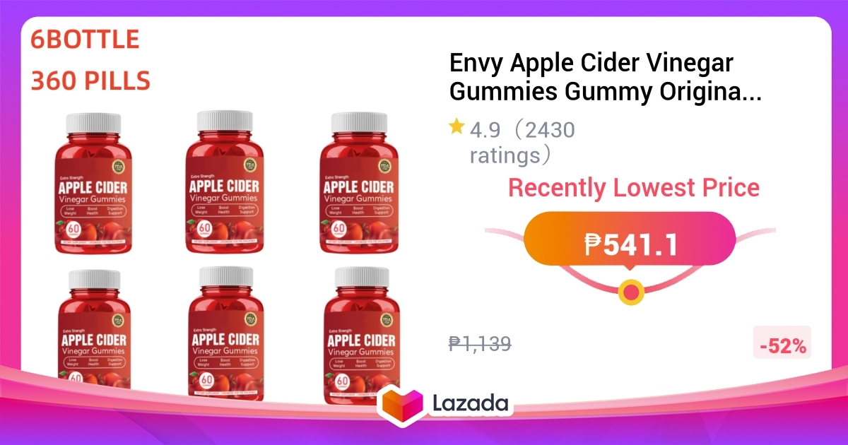 Envy Apple Cider Vinegar Gummies Gummy Original Weight Loss Capsules Slimming Organic Sale 1976