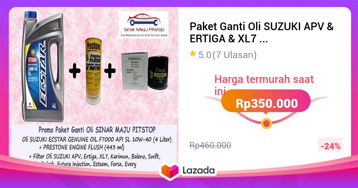 Paket Ganti Oli Suzuki Apv Ertiga Xl Karimun Sgo Suzuki Genuine Oil Sae W Sl