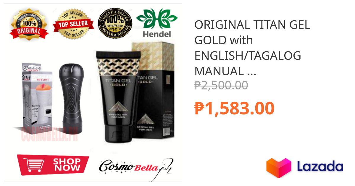 ORIGINAL TITAN GEL GOLD With ENGLISH TAGALOG MANUAL FLESHLIGHT VIBRATOR FOR MEN