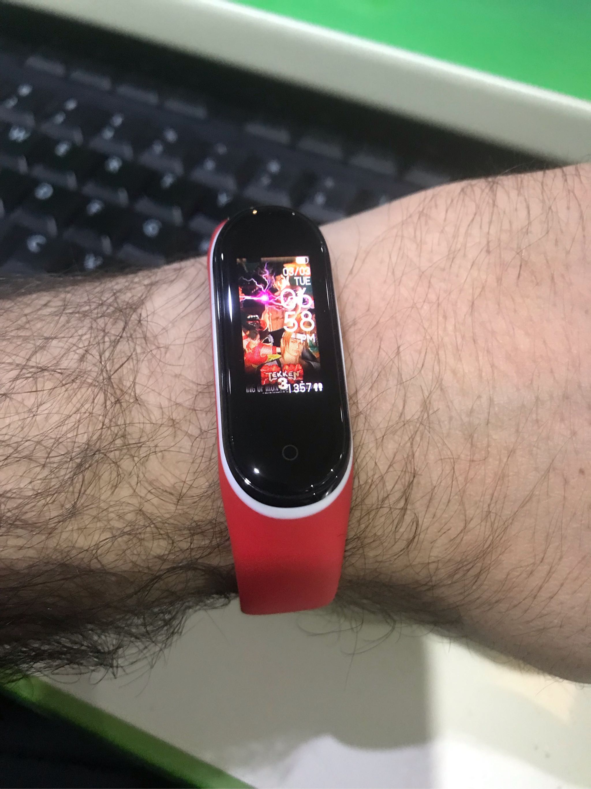  High Quality MI Band 3 and MI Band 4 Strap - Red and White