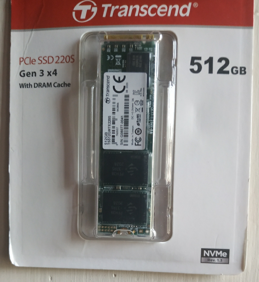 Transcend 512GB PCIe M.2 NVMe SSD 220S 3D TLC With DRAM Transcend 512GB PCIe M.2 NVMe SSD 220S 3D TLC With DRAM