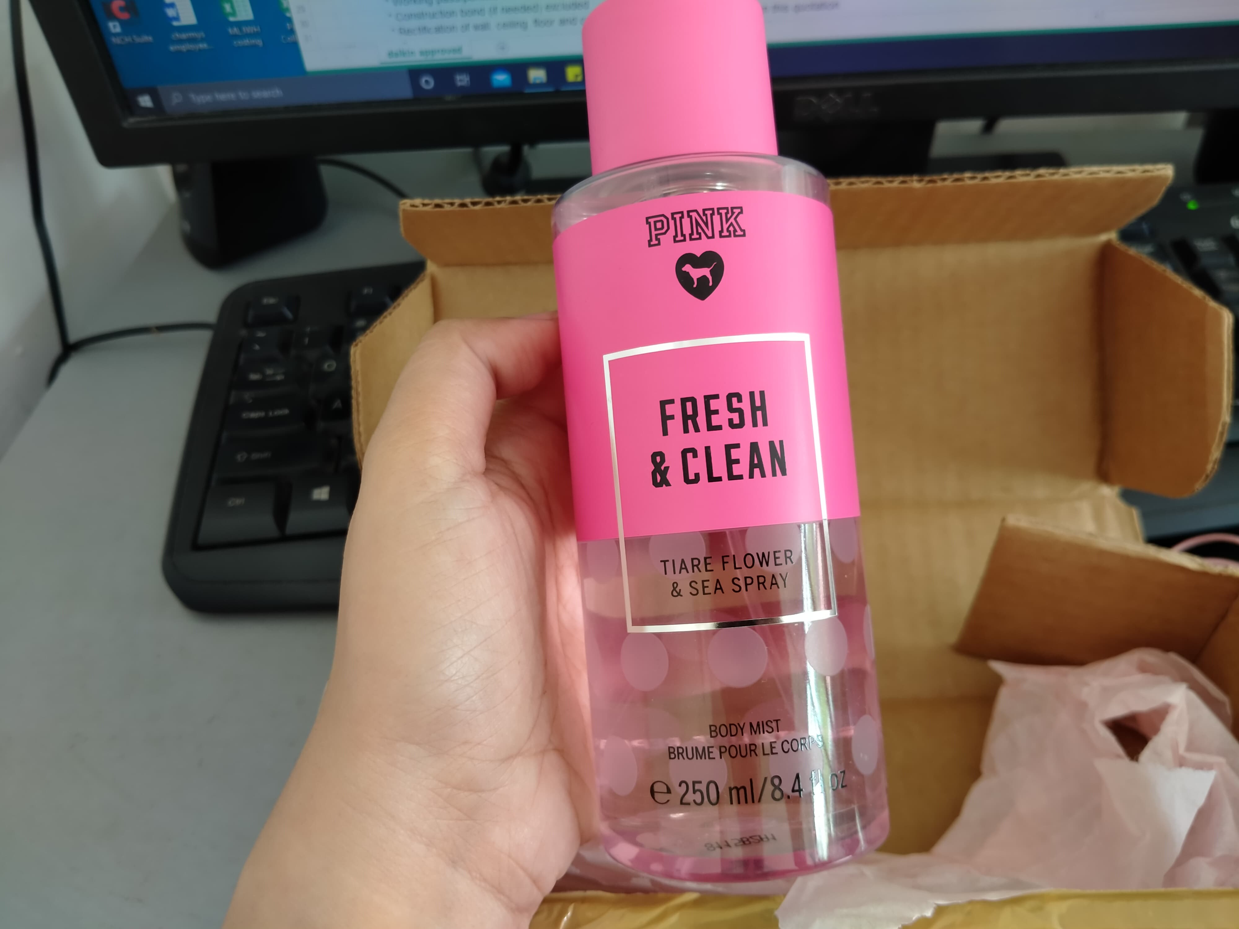 Pink fresh and clean tiare flower and best sale sea spray