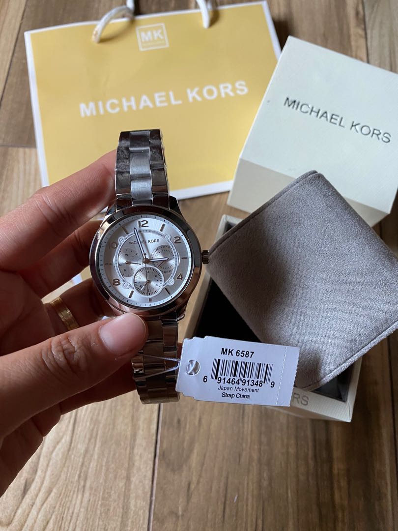 MK6587 Michael Kors Silver Tone Women s Runway Chronograph Watch