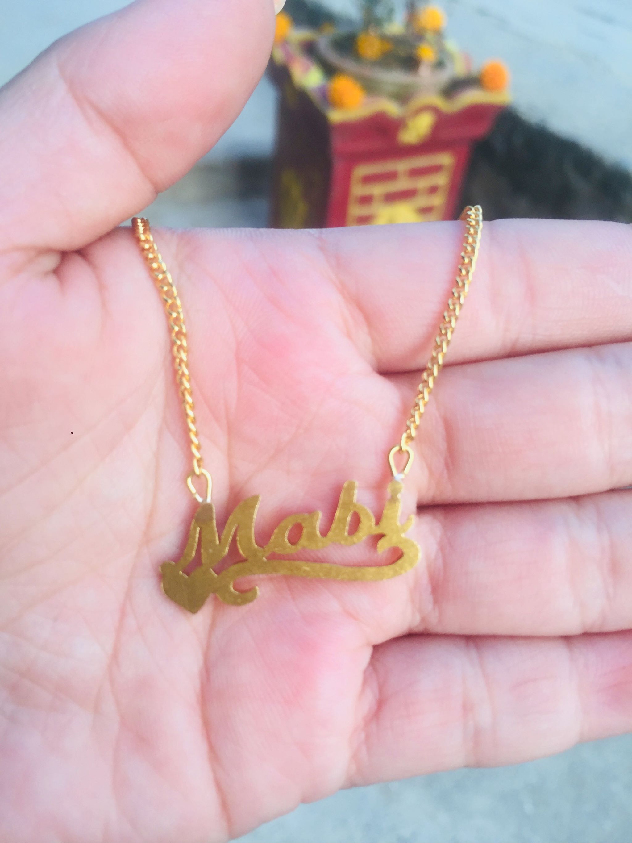 Panchadhatu Name Craved Chain And 