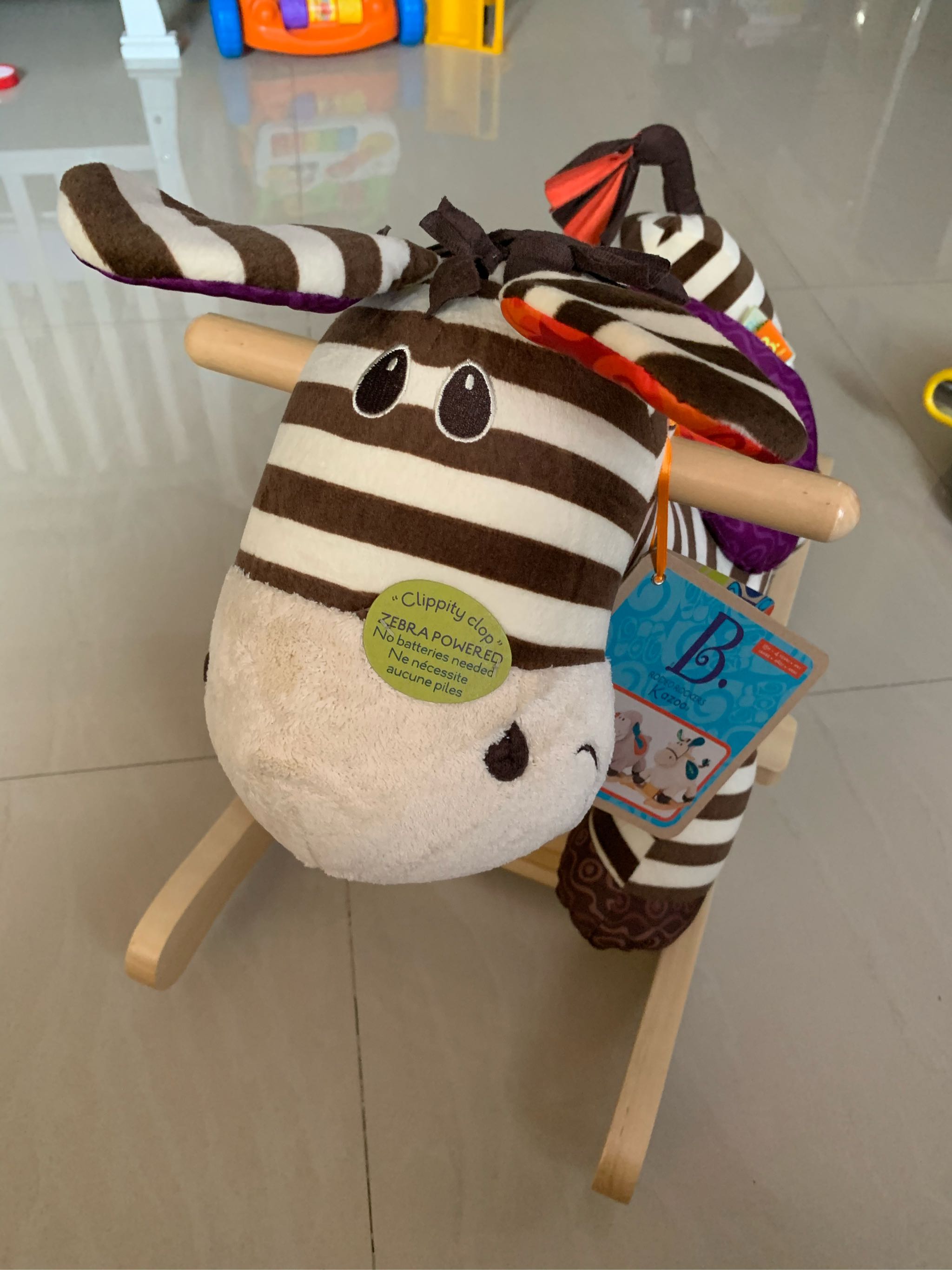 b toys rocking zebra