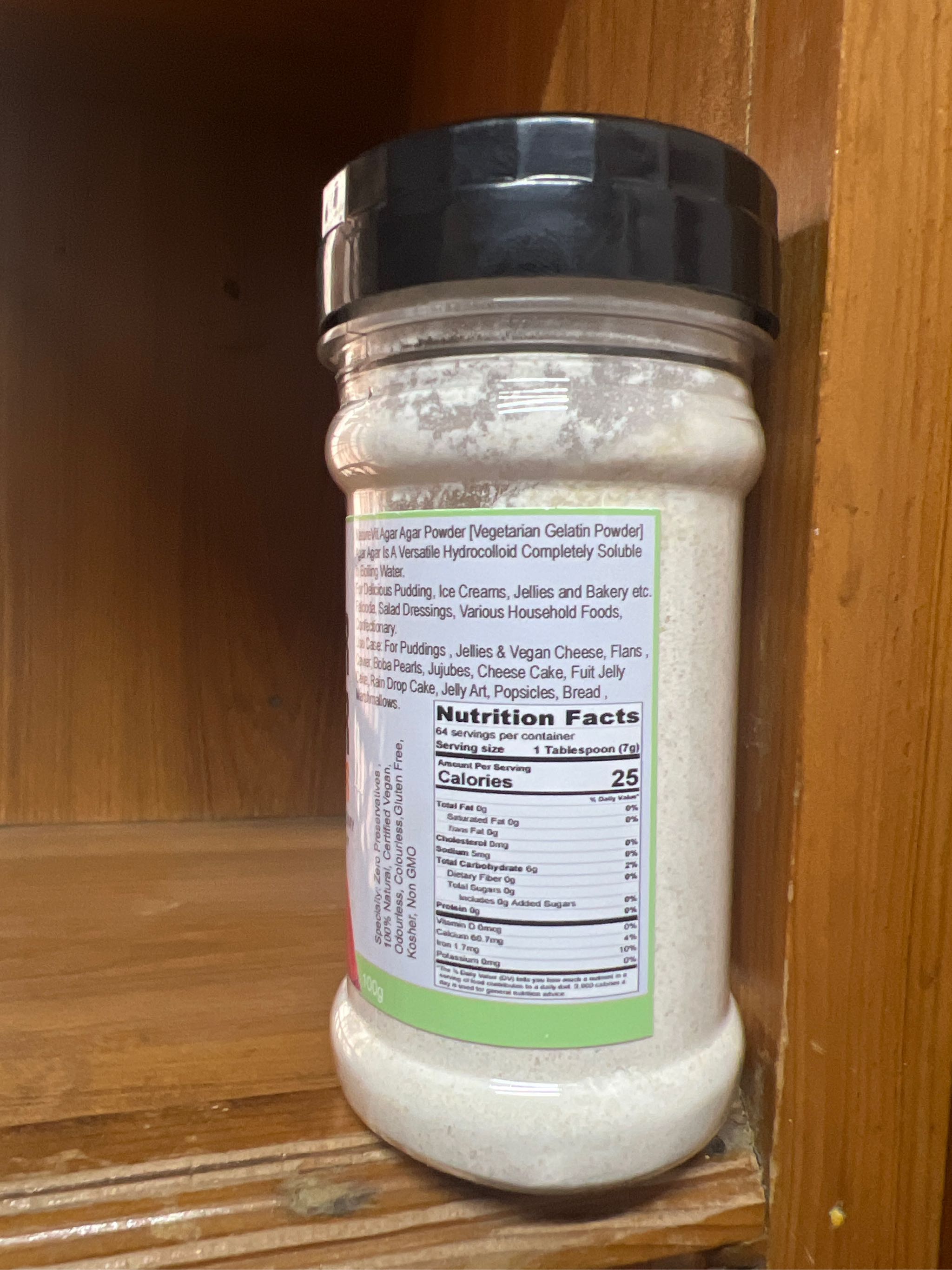 NatureVit Agar Agar Powder, 100g [Vegetarian Gelatin Alternative |  Plant-Based Product | Perfect for Making Jelly]