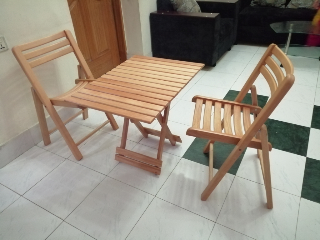  Portable High Quality wooden folding Set 2 Chairs and 1 Table/Outdoor Picnic Solid Beech folding Set 2 Chairs and 1 Table