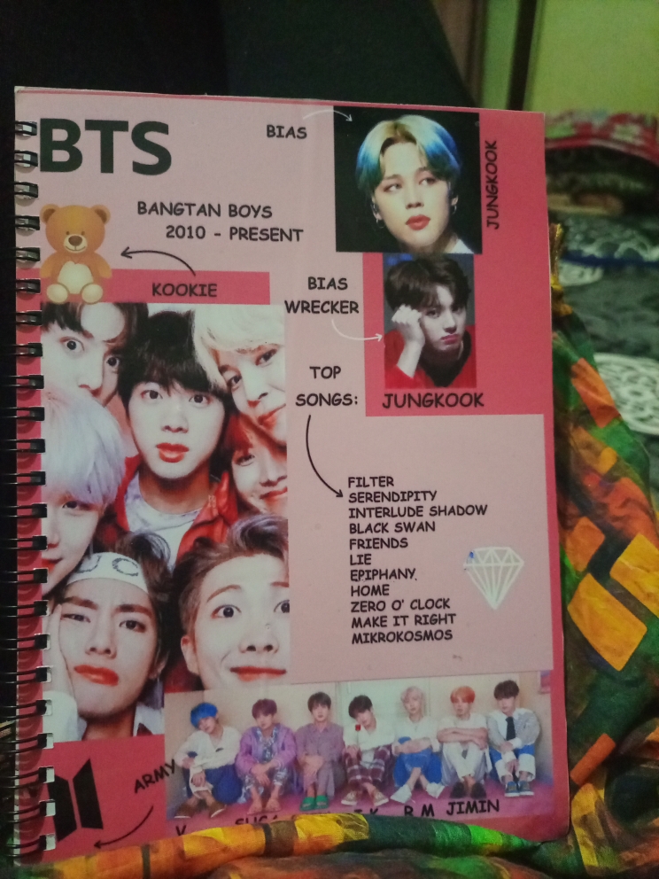 Bts Top Song Text Best Notebook For Bts Lovers Design Note Pad Signature  Printed (A5)