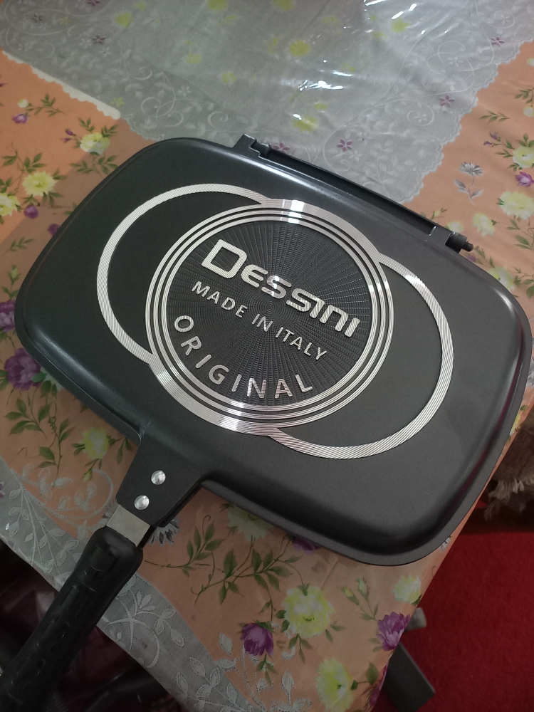Dessini Double-Sided Non-Stick Pressure Grill Pan, 36cm, Black