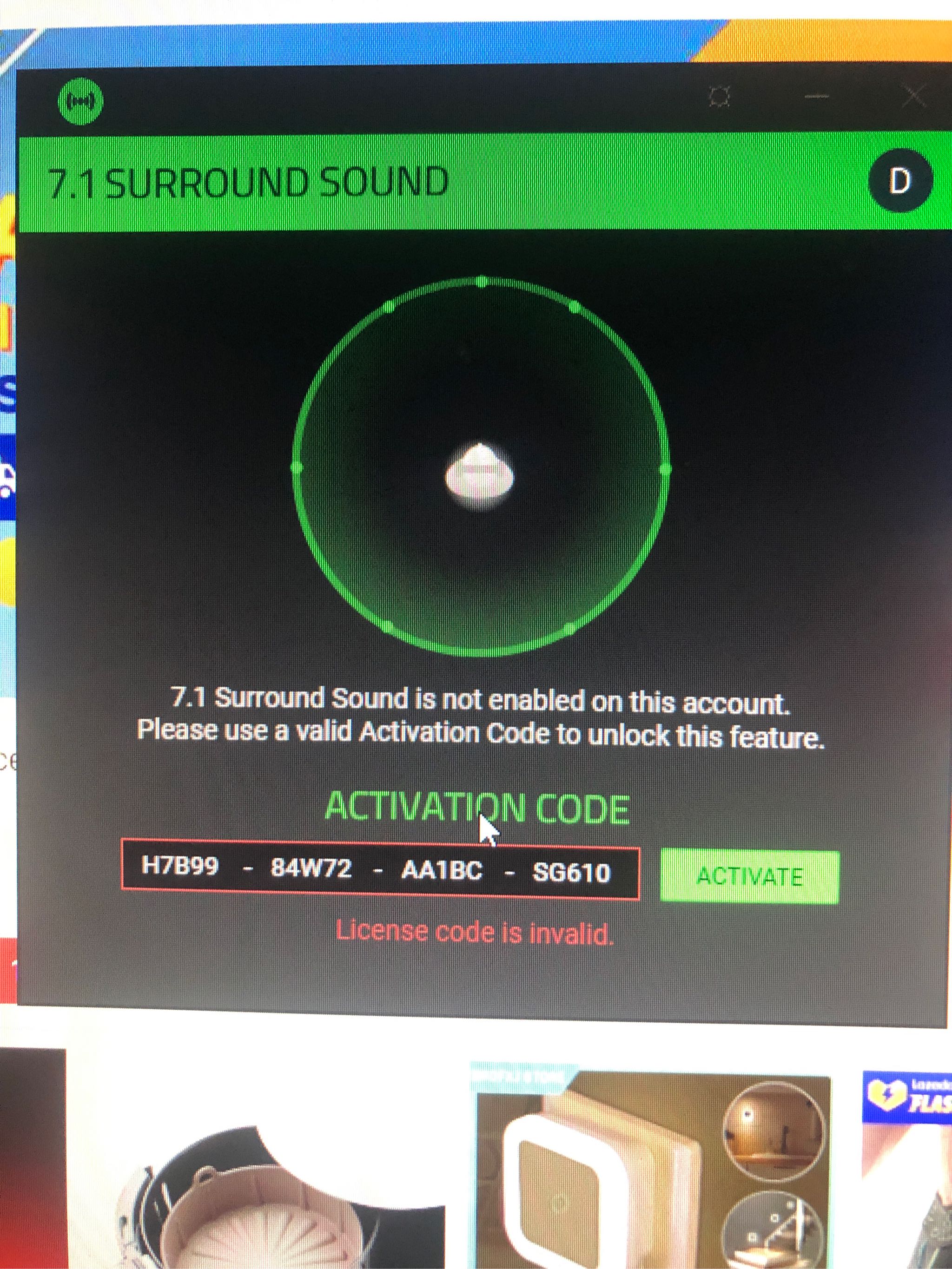 razer 7.1 surround code