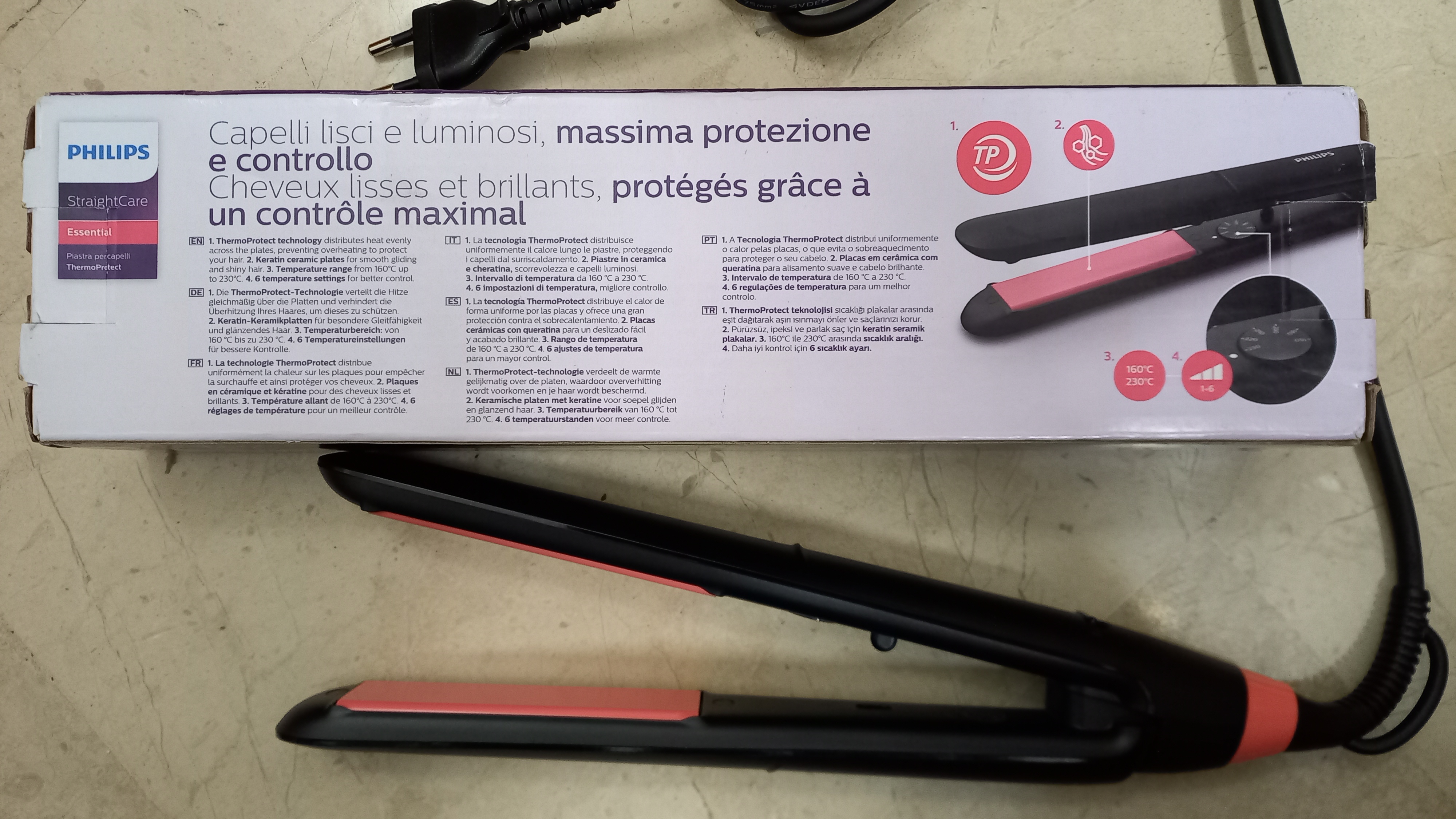 Philips StraightCare Essential ThermoProtect straightener BHS376/00