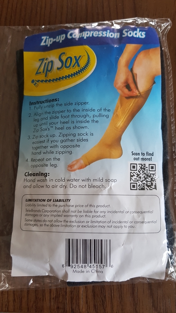 ZIP SOCKS Therapeutic Anti-Fatigue Compression Socks (BLACK or